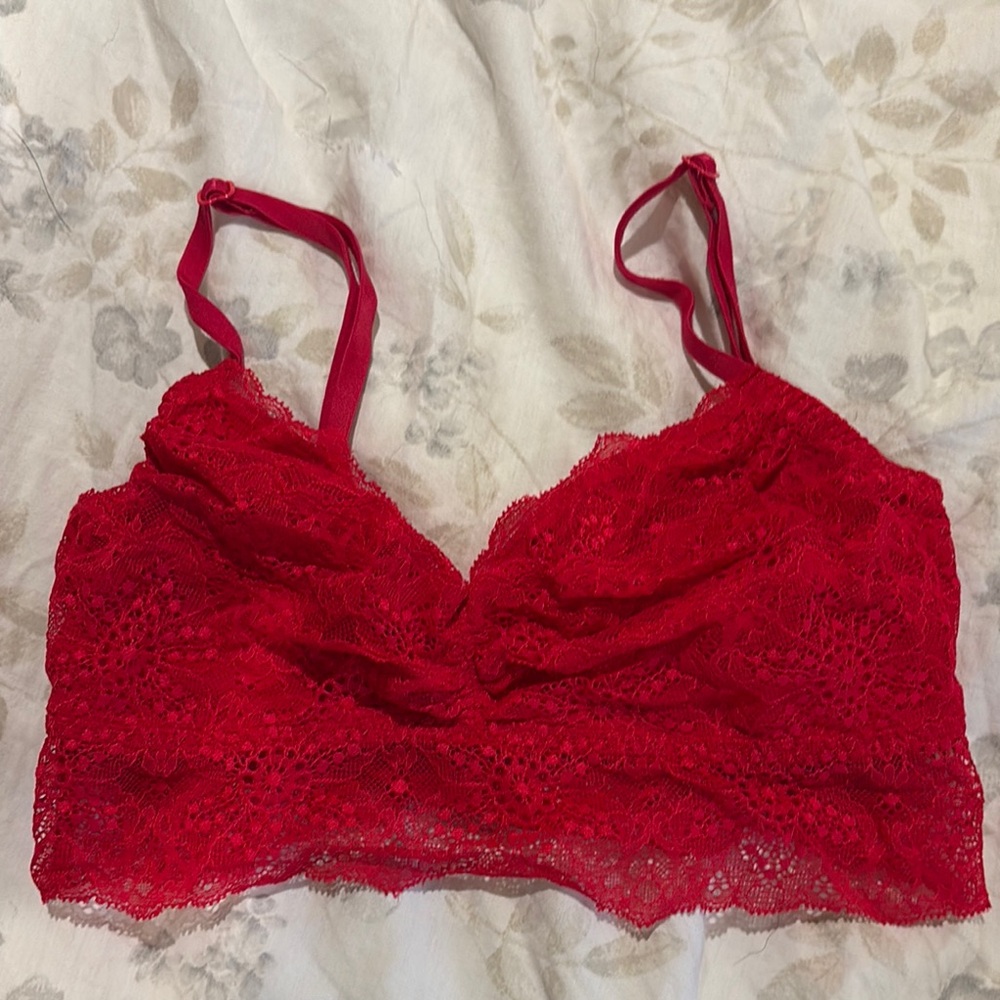PINK Victoria's Secret Red Lace Bandeau